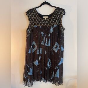 Anthropology Moulinette Soeurs Black and Blue Dress